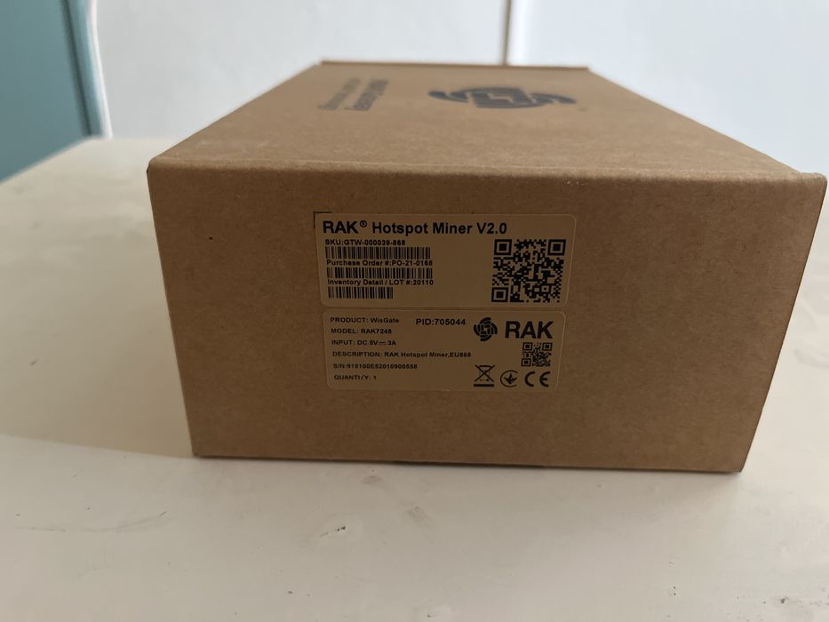 RAK Hotspot Miner V2.0 – RAK7248 WisGate EU868 – NOVO