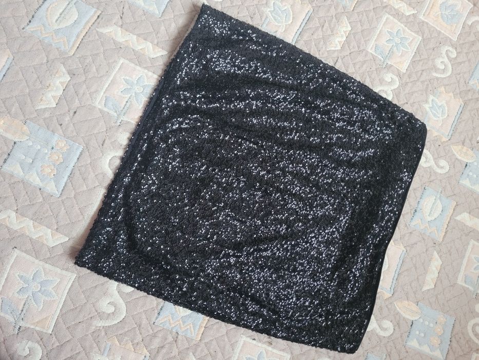 Паєтка тканина паетка ткань черная юбка короткая красивая италия рукод