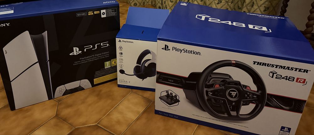 Kit Setup Gamer PS5 + Simulador de Corrida + tablet + kit som + acessorios