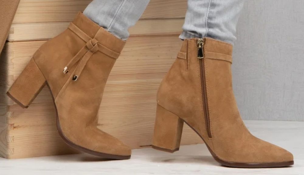 Botki Lasocki camel r 39 zamszowe