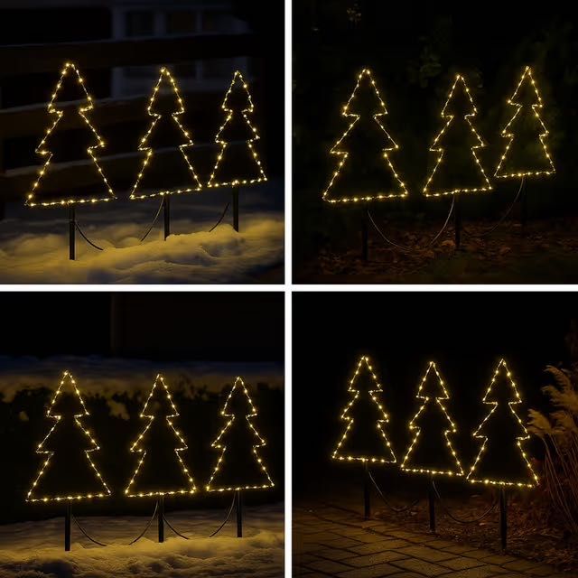 Dekoracja świąteczna choinka LED zestaw 6szt ozdoba świąteczna 30 cm