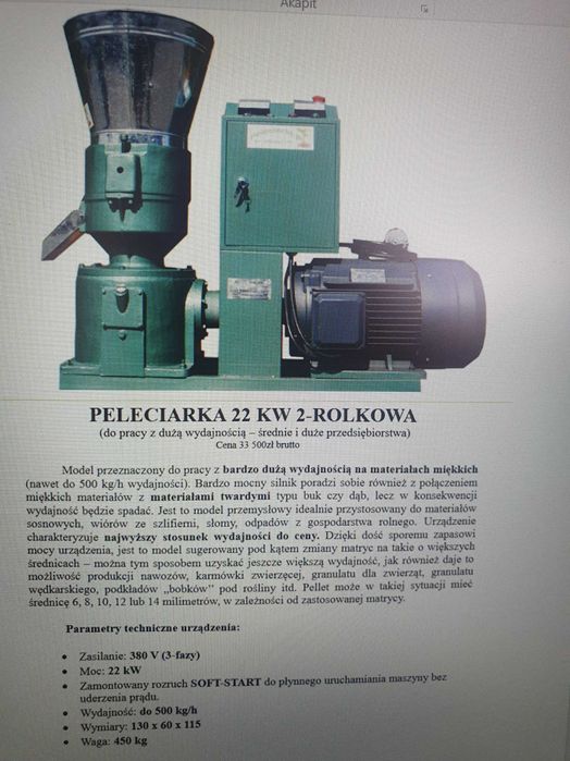 Peleciarka/ maszyna do produkcji peletu