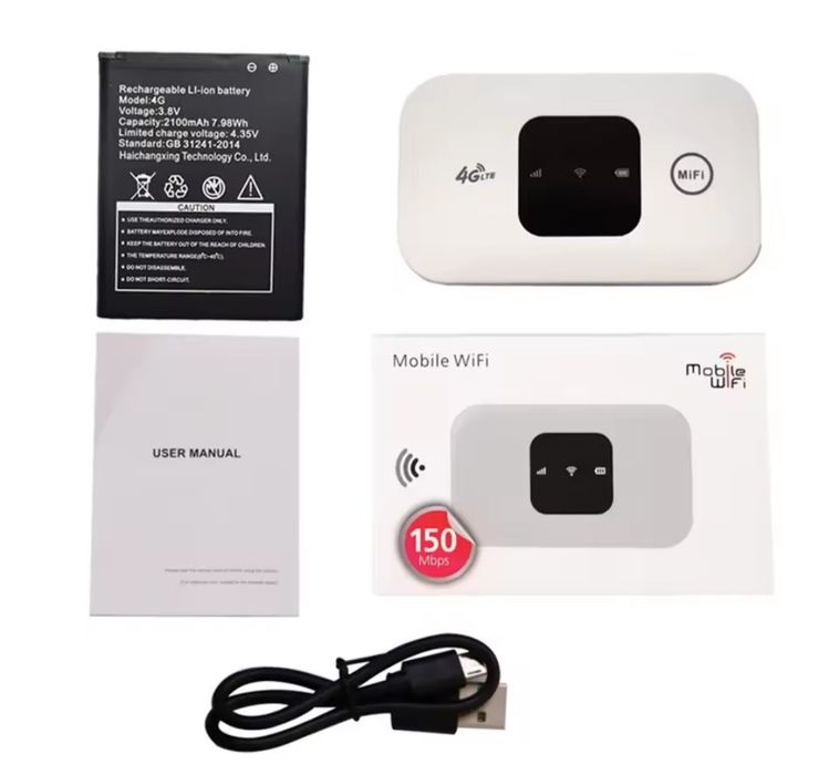 Router WiFi 4G kieszonkowy, przenośny hotspot mobilny do 150 Mb/s uplo