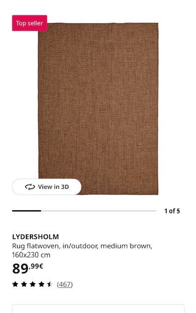 Tapete castanho IKEA 160x230cm