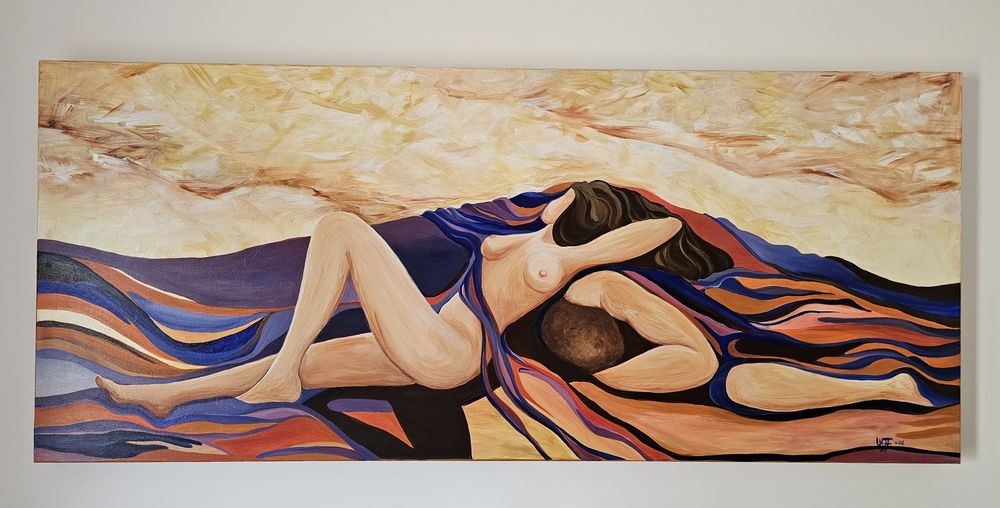 Tela pintada à mão 140x60