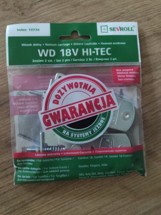 Rolki wózek do prowadnicy Sevroll