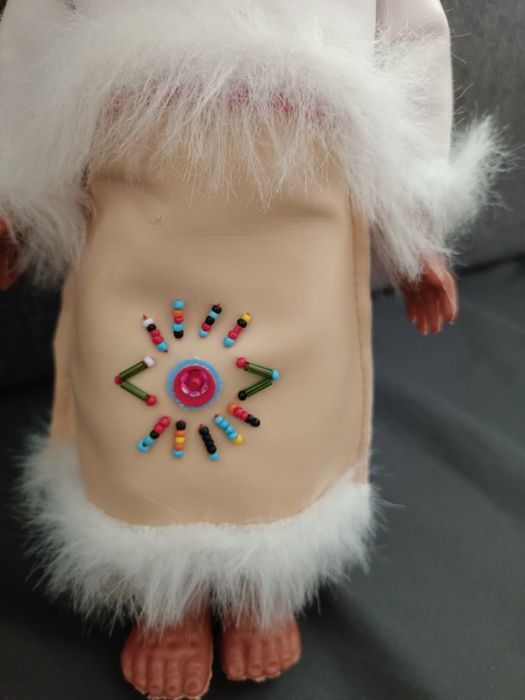 Stara lalka Indianka PRL, 29 cm