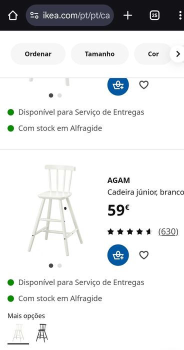 Cadeira junior branca IKEA