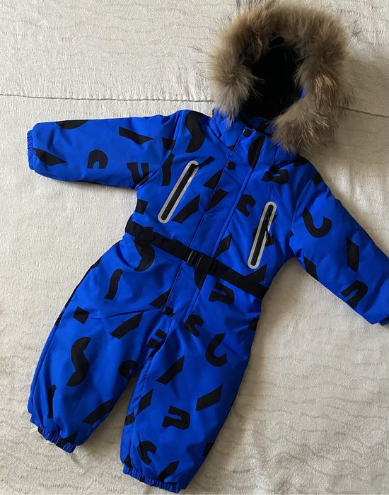 Дитячий зимовий суцільний термо комбінезон на хлопчика/дівчинку 86-98