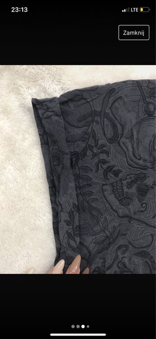 Koszula lekka ciemna czarna szara wzór nadruk
