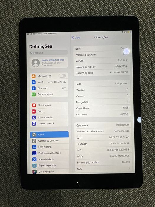 iPad Air 2 16gb Cellular