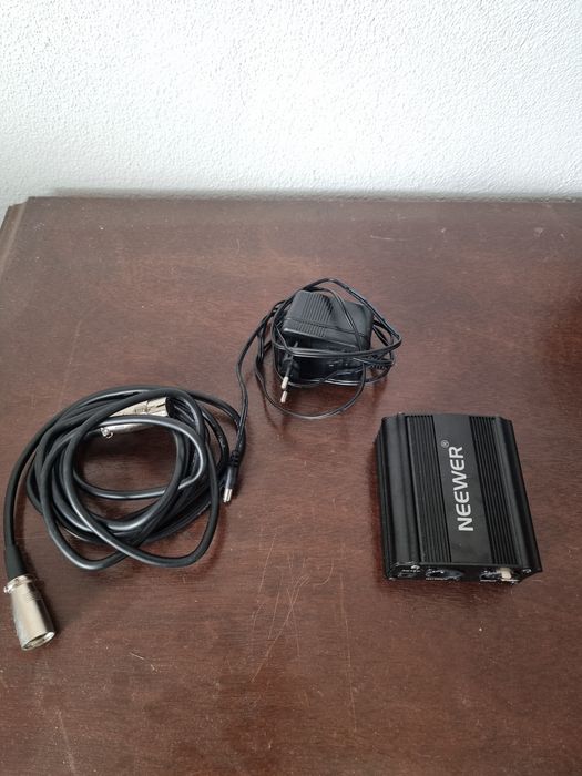 Fonte Alimentação Microfone 48V Phantom Power - Neewer NW-100