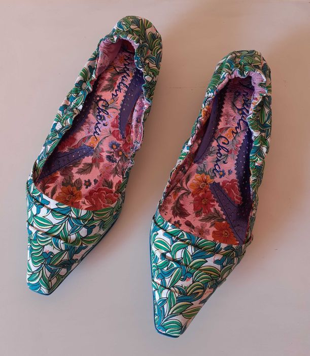 38 UK 5 Nowe buty Irregular Choice zielone kwiaty unikat vintage retro