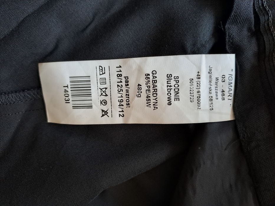 Spodnie służbowe XXL męskie