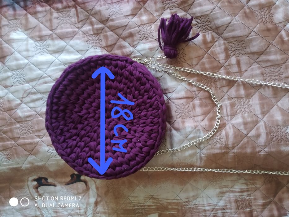 Сумка кругла в'язана ручної роботи