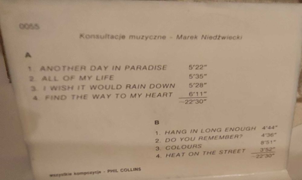 Phil Collins - Another Day in Paradise MC kaseta