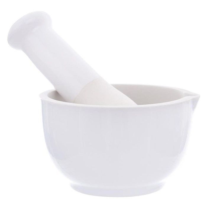 Moździerz Kamionkowy Do Przypraw Biały Ceramiczny Mebliva Kuchenny Elegancki 14cm