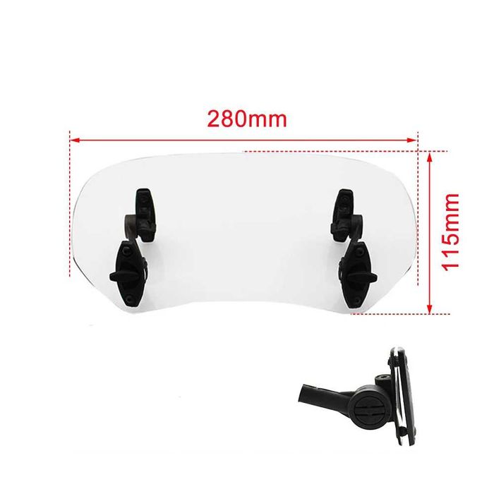Extensão Universal para Parabrisas de Moto Ajustável com Furação