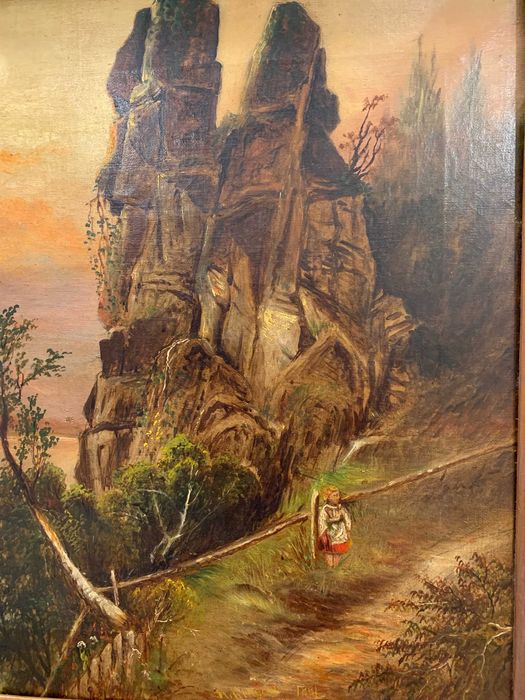 Картина "Скеля "1881 р.H.Kinycoine, Англія,з підпис.Роз.61*80,без42*60