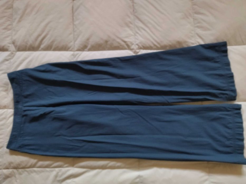 Calças de verão retas azuis