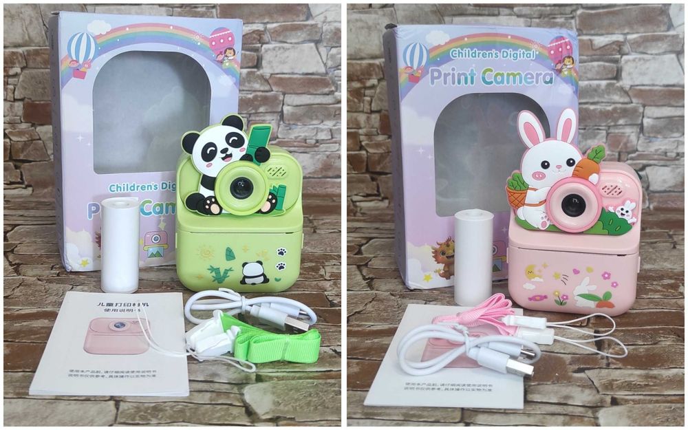 Дитячий фотоапарат PС Panda / Панда / Зайченя / Миттєвий друк / Яскравий дизайн