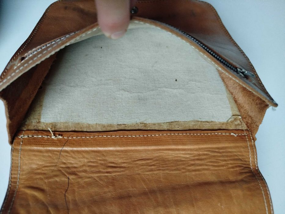 Torebka skórzana  listonoszka retro Dwustronna