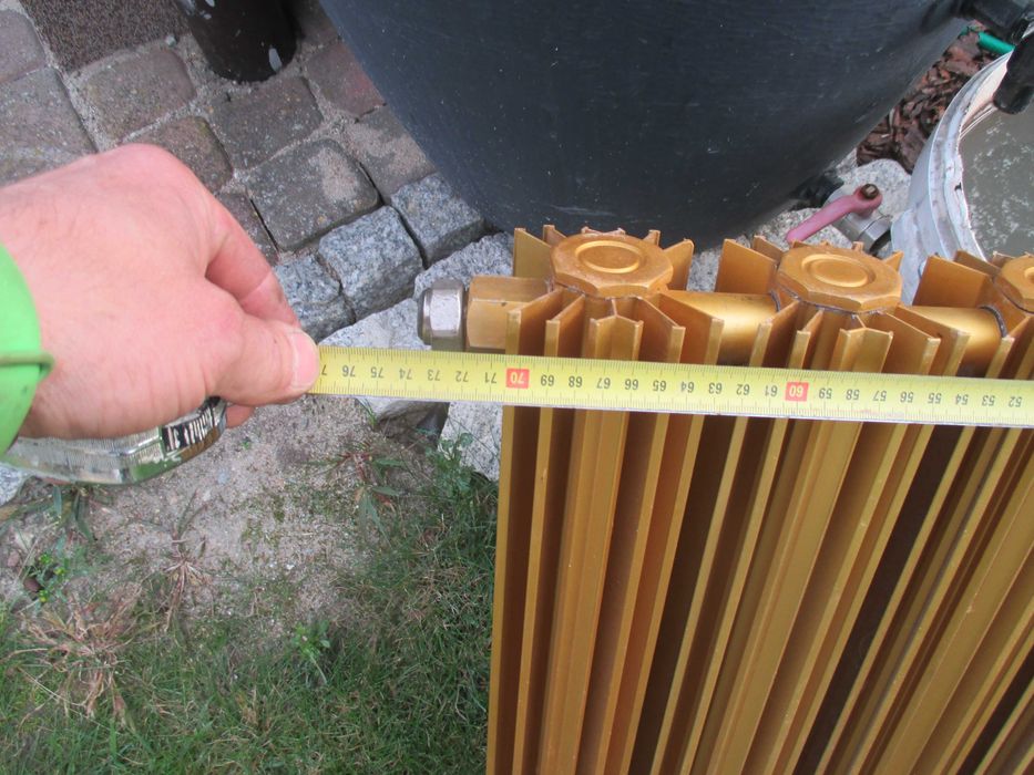 złoty grzejnik  aluminiowy