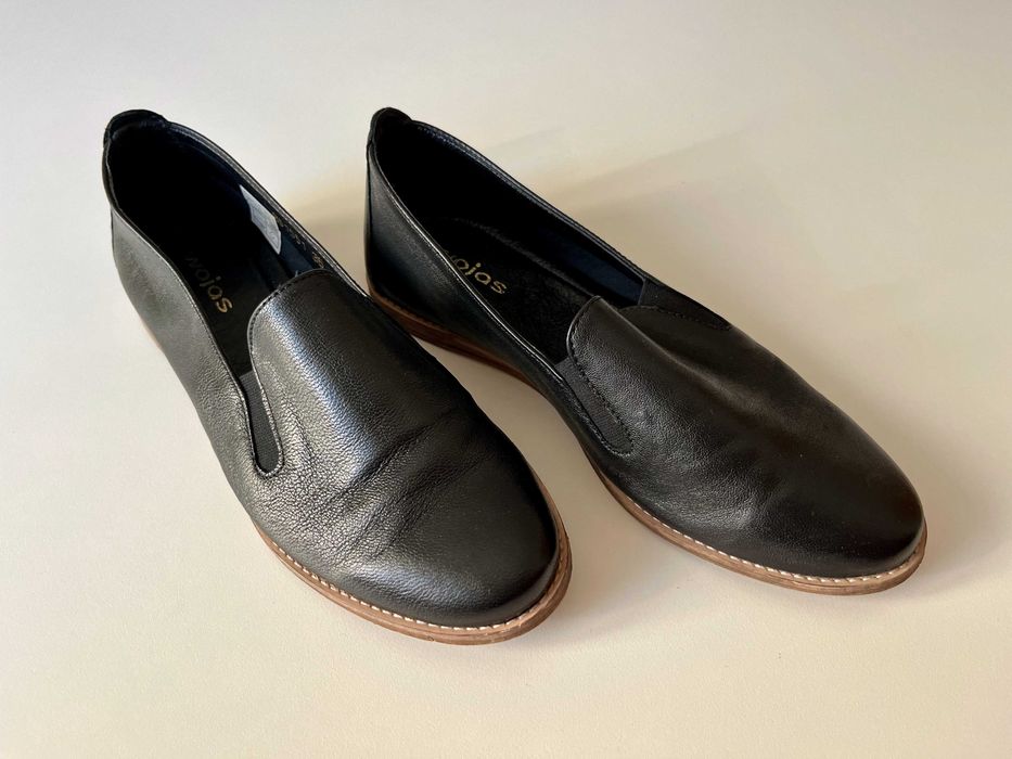 Skórzane damskie buty Wojas - rozmiar 36 (23cm) czarne