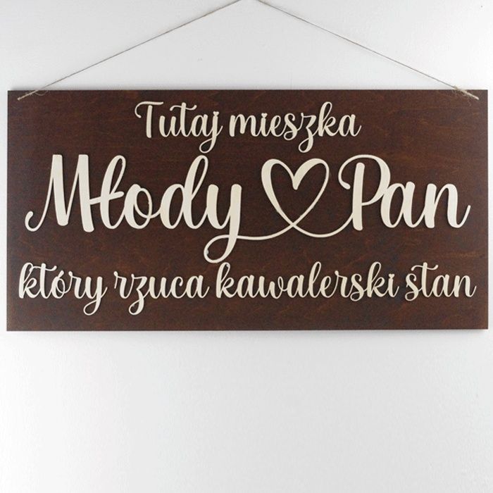 Tablica powitalna na dom pana młodego