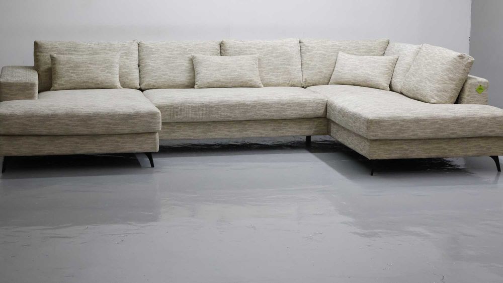 TDJ Nowy wieli narożnik U beżowa tkanina rogówka kanapa boucle sofa