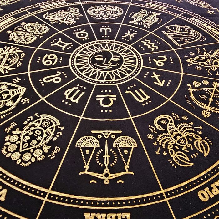 Toalha Veludo p/ Tarot "Roda do Zodíaco"