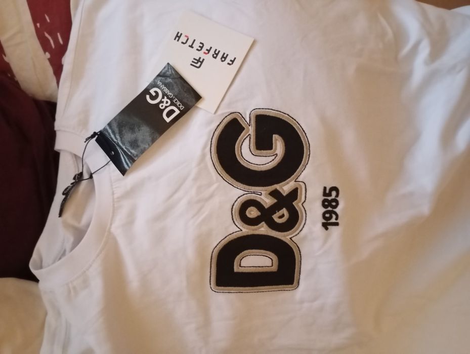 Koszulka biała dolce Gabbana nowa super z logo dg na klacie 2 xl