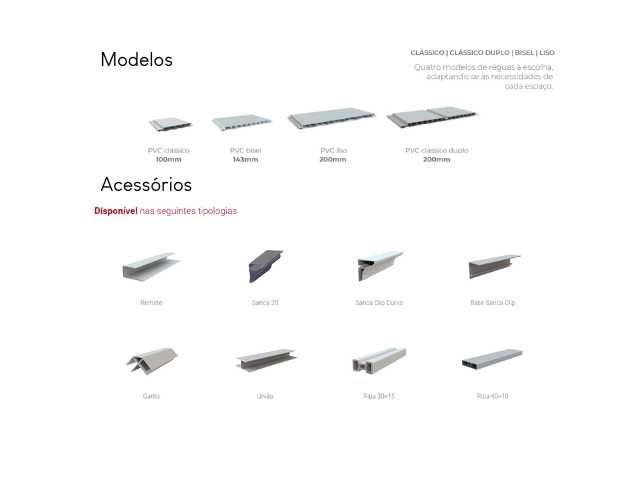 Revestimento de tetos fachada Pvc exterior e interior
