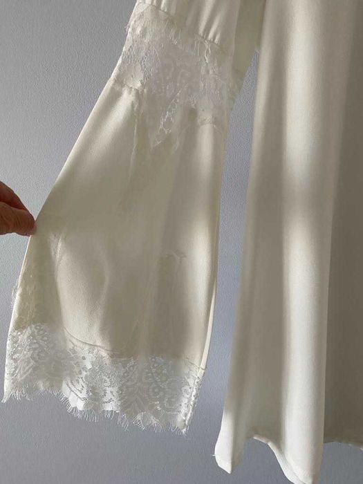 Favolook sukienka tunika bluzka kremowa biała ecru S