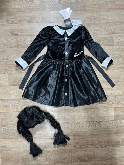 Сукня та перука венздей 4-5-6 роки платье венздей