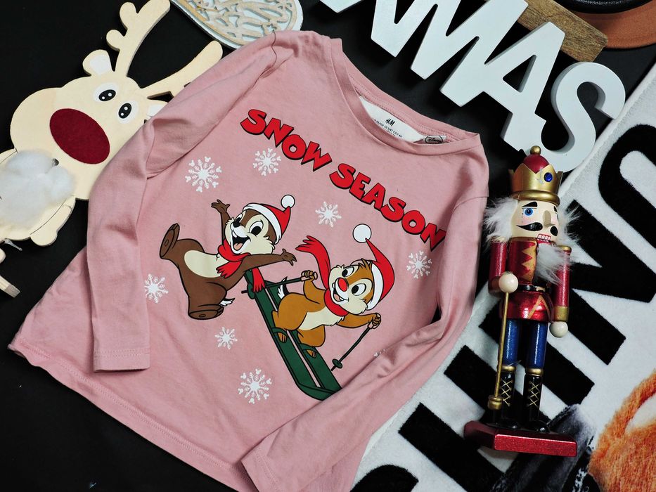 H&M - świąteczna bluzeczka Chip & Dale r 98/104