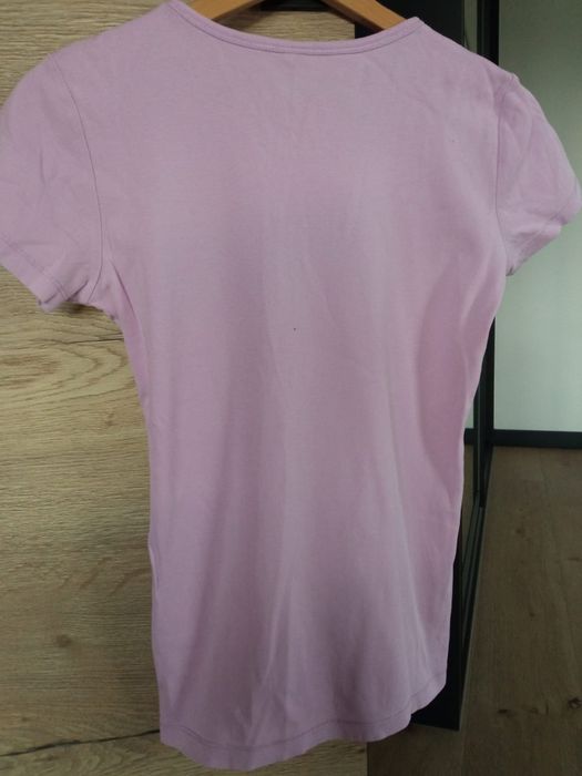 Liliowy bawełniany T-shirt Esprit s