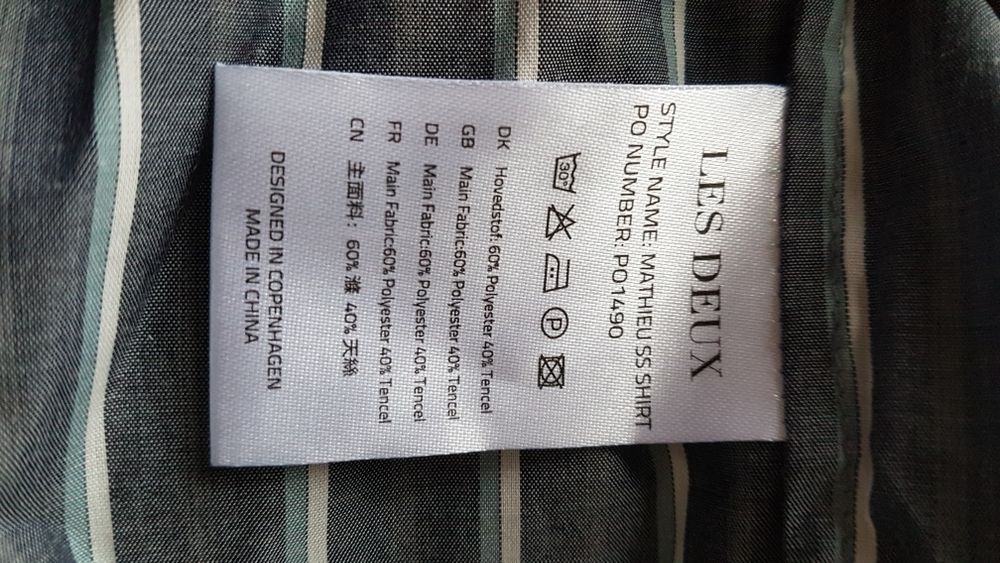 Les Deux Copenhaga Koszula męska Mathieu SS shert Charcoal xs