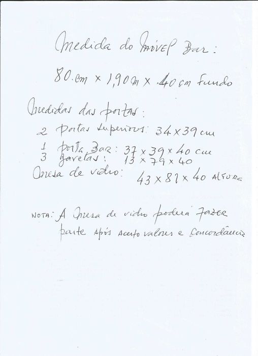 Móvel Bar de sala em ótimo estado