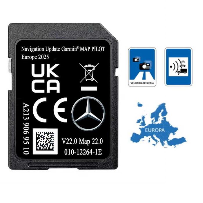 Cartão GPS Mercedes 2025/2026 v22 Europa NTG5 c/ radares fixos