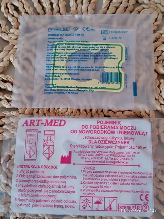 Woreczki do pobrania moczu dla dziewczynki