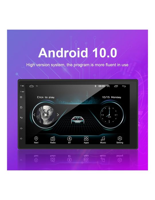 Autorádio Multimédia Android 10.0 com Ecrã Táctil