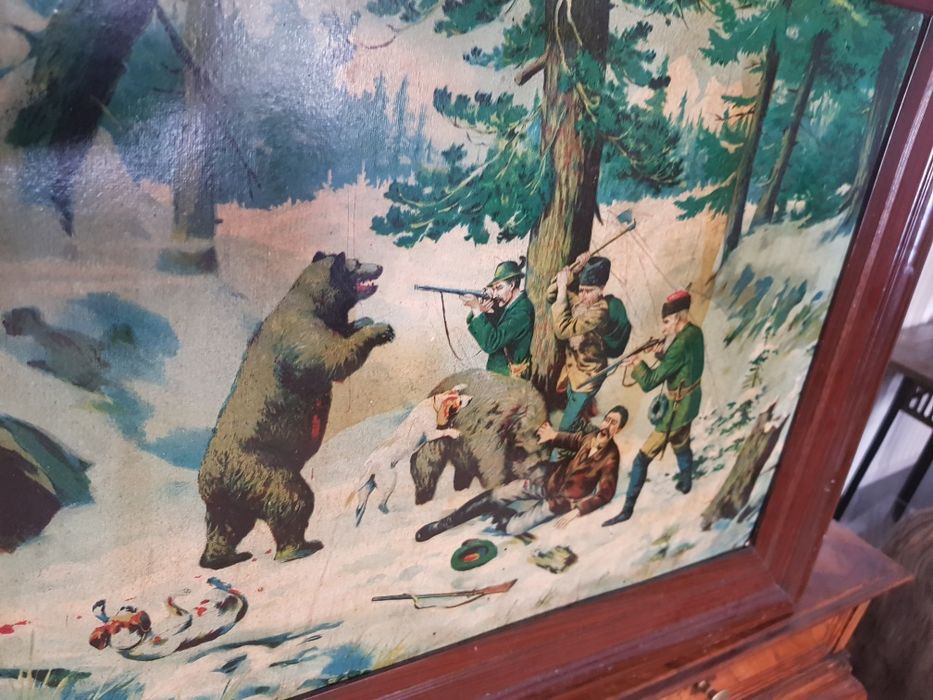Obraz olej polowanie Grodno kresy wschodnie