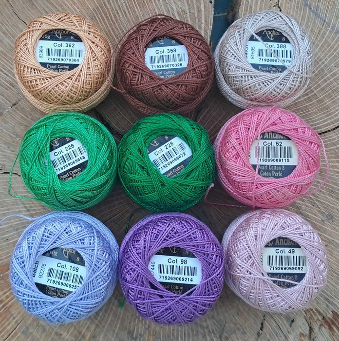 Anchor Perlé nº 8 - assorted colors64552860550531121