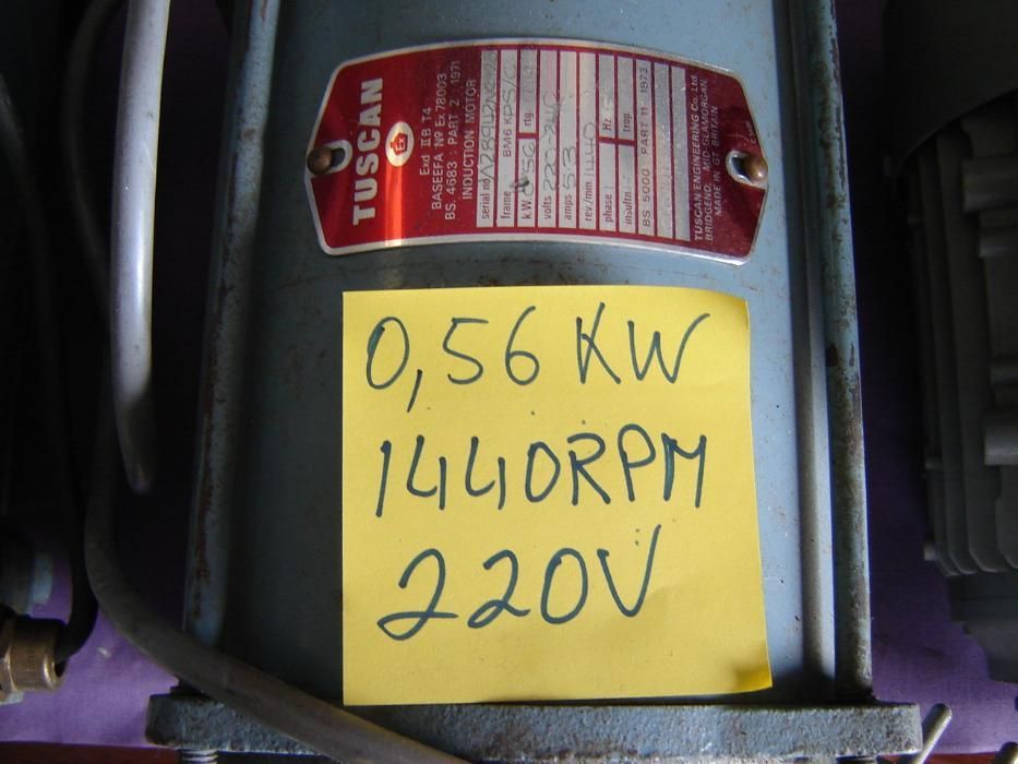 Motores de 230V de 1 HP e 380 v até 2.2 HP como novos