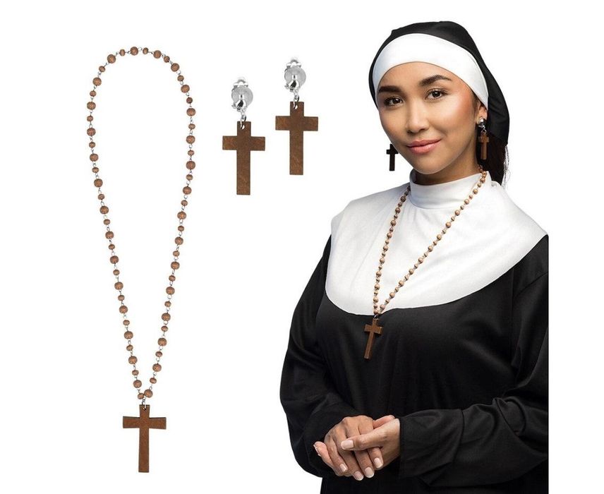 Strój Zakonnica naszyjnik i kolczyki Godan oprawa: folia