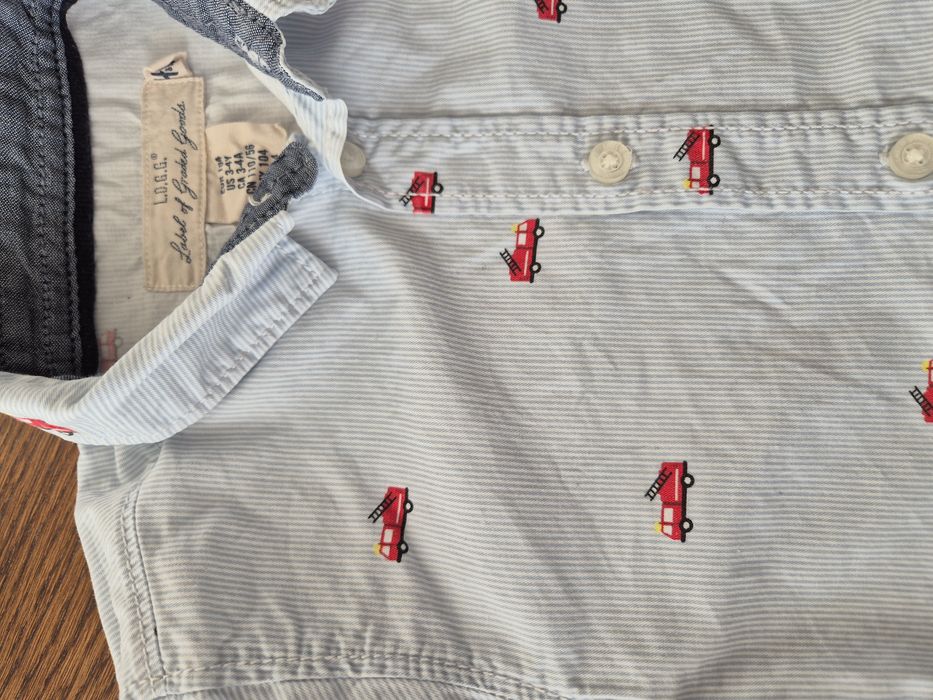Koszula chłopięca h&m 104 wóz strażacki