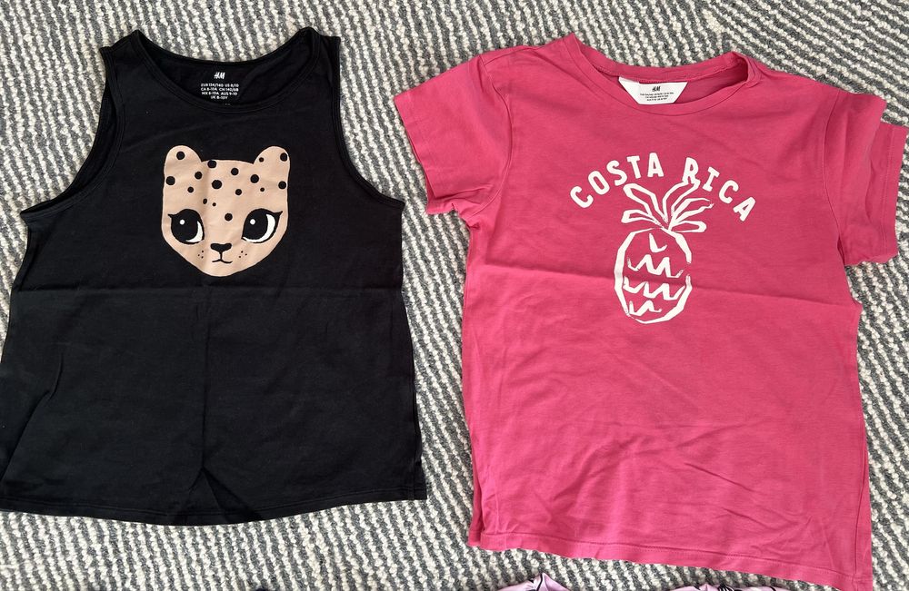 Koszulki z krótkim rękawem HM (x 13) i inne zestaw 19 szt. rozmiar 134