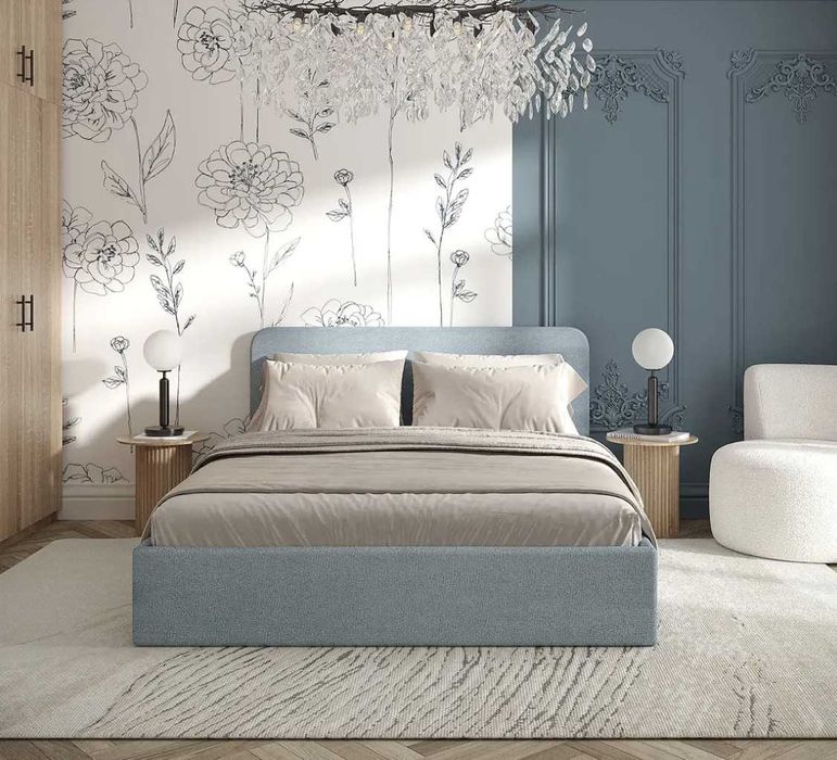 Кровать Хюгге 160*200 в мягкой оббивке . Доставка Безплатно. Наложка.