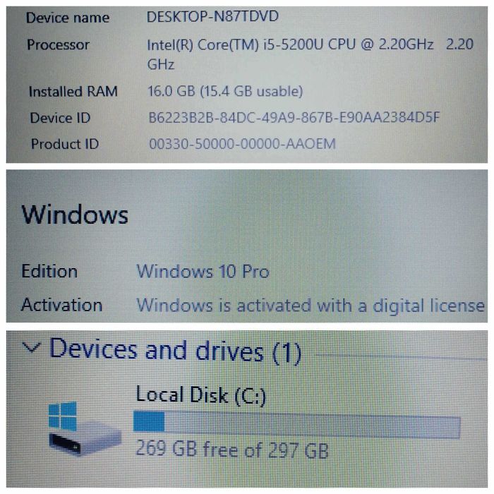 Ноутбук HP EliteBook 850 G2 15,6", Core i5-5200U, RAM 16Gb, SSD 300Gb